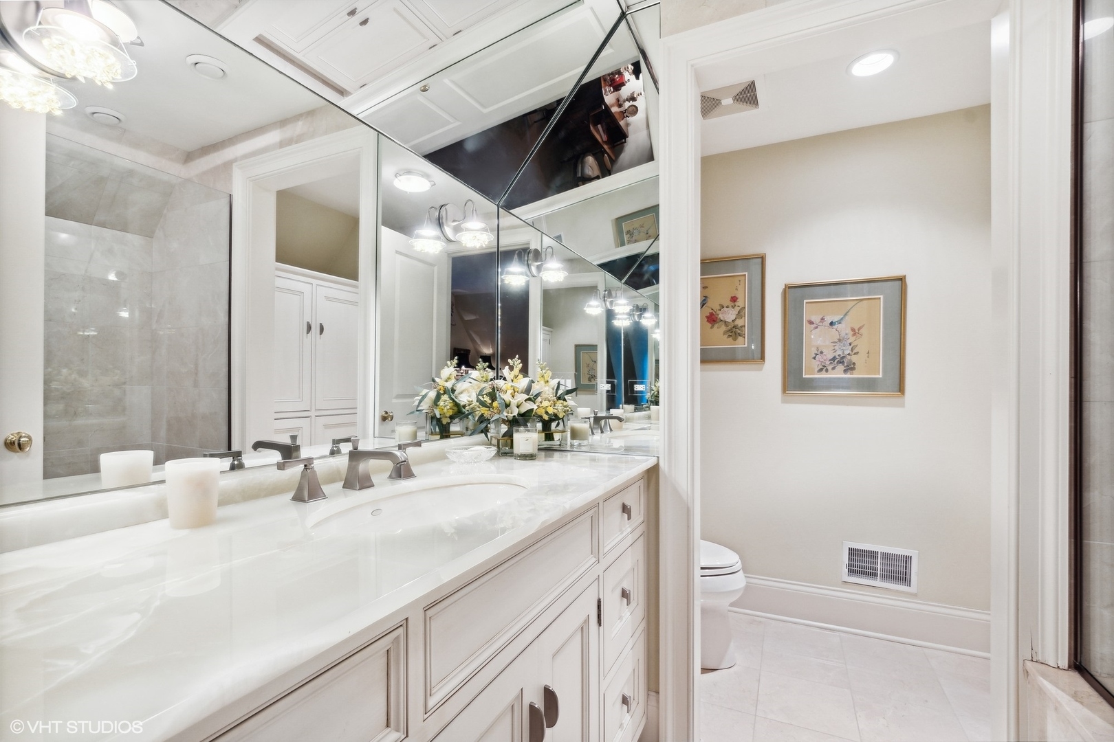 796 East Deerpath Road Lake Forest, IL 60045 - Photo 50 of 60 a bathroom with a sink a toilet and a mirror