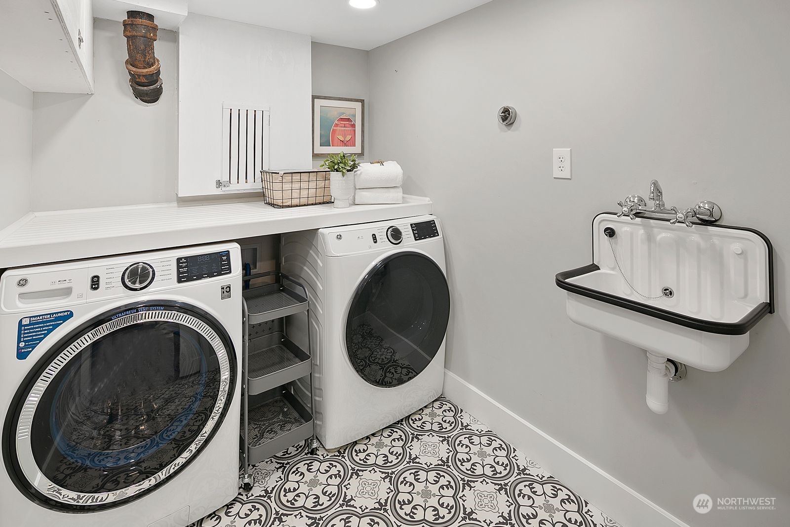 1908 Northeast Naomi Place Seattle, WA 98115 - Photo 27 of 30 a utility room with sink dryer and washer