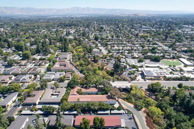 an aerial view of a city
