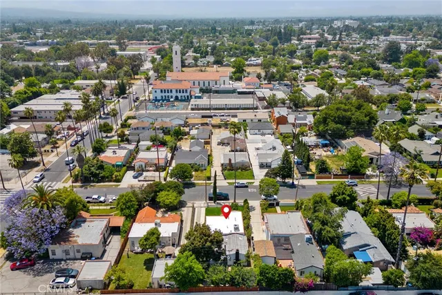 an aerial view of a city