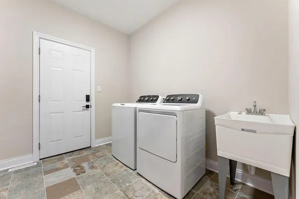 a view of a room with storage