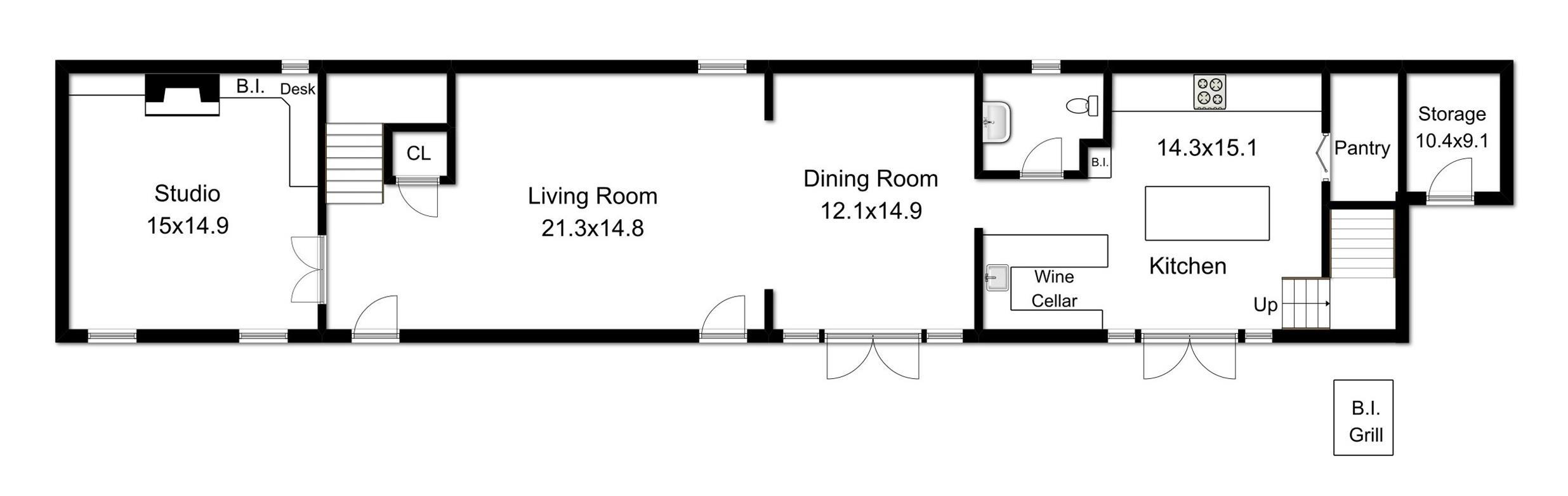 8 Legare Street, Unit 1/2 Charleston, SC 29401 - Photo 13 of 14 FloorplanFirstFloor