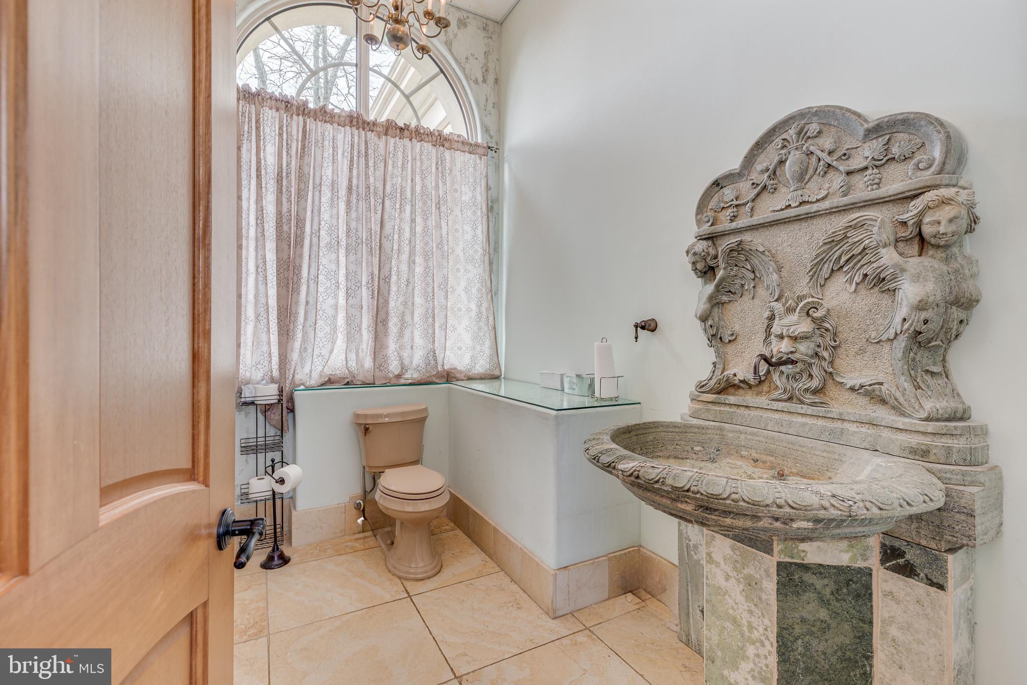 139 Bordentown Georgetown Road Chesterfield, NJ 08515 - Photo 15 of 89 a bathroom with a granite countertop sink and a toilet