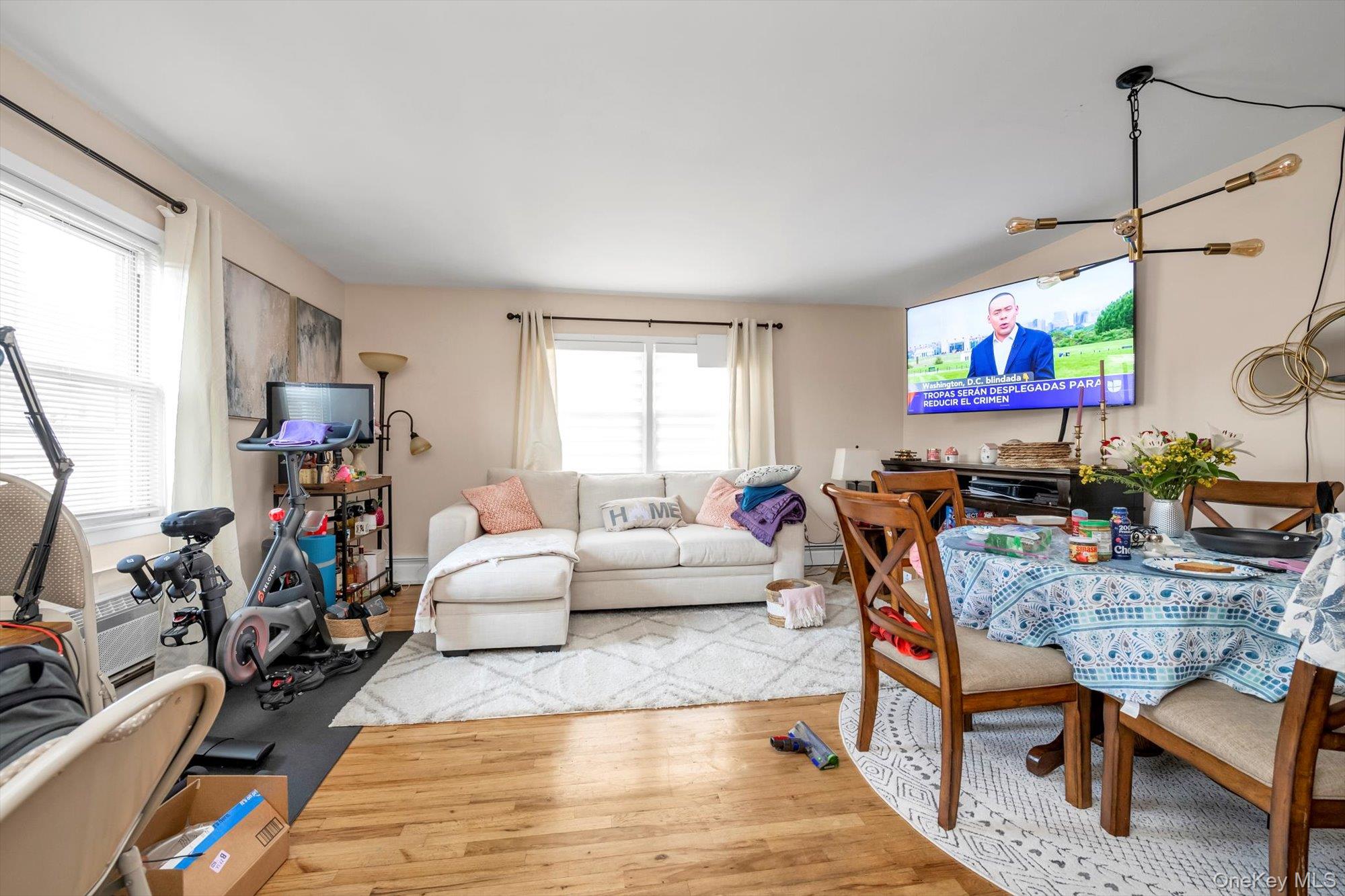 61-26 164th Street Queens, NY 11365 - Photo 4 of 17 a living room with furniture a air conditioner and a window