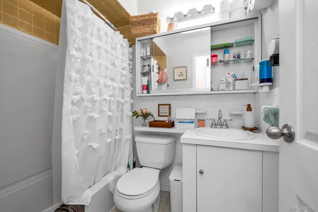 a bathroom with a toilet sink and vanity