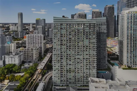 a view of a city with tall buildings