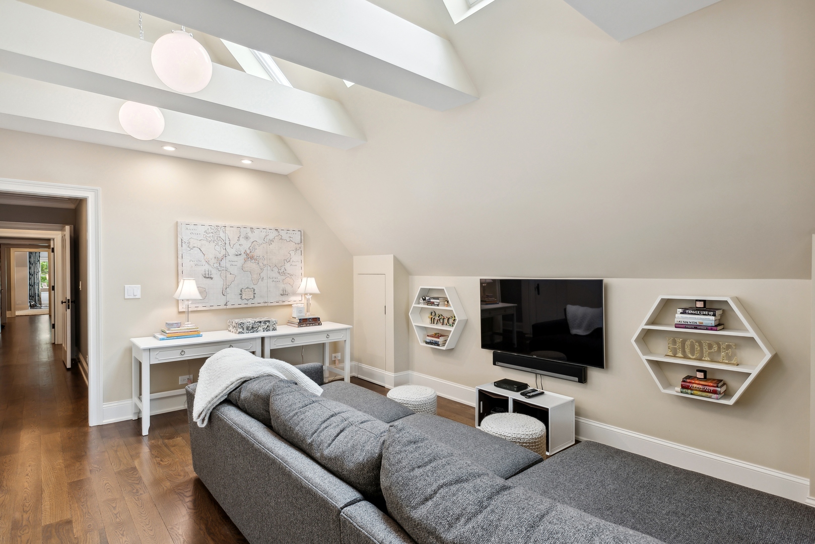 2148 West Giddings Street Chicago, IL 60625 - Photo 30 of 51 a living room with furniture and a flat screen tv