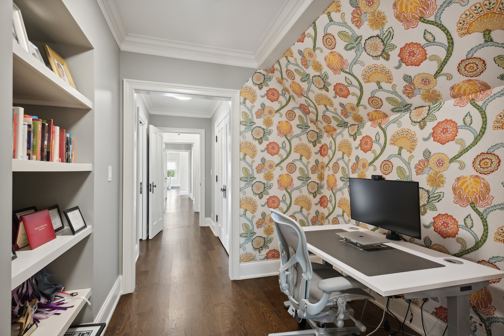 2148 West Giddings Street Chicago, IL 60625 - Photo 36 of 51 a view of a workspace with furniture and wooden floor