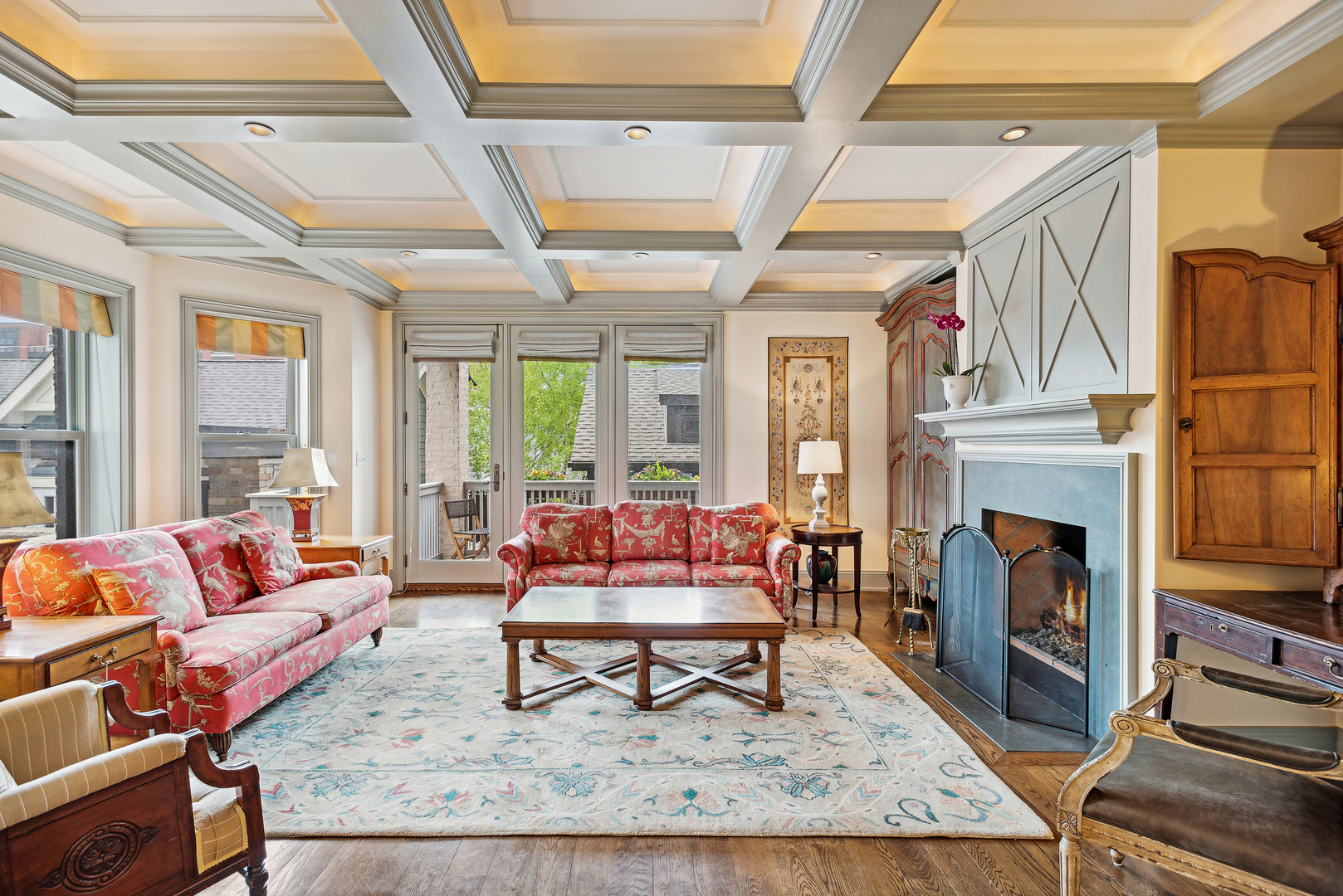 2148 West Giddings Street Chicago, IL 60625 - Photo 7 of 51 a living room with furniture and a fireplace