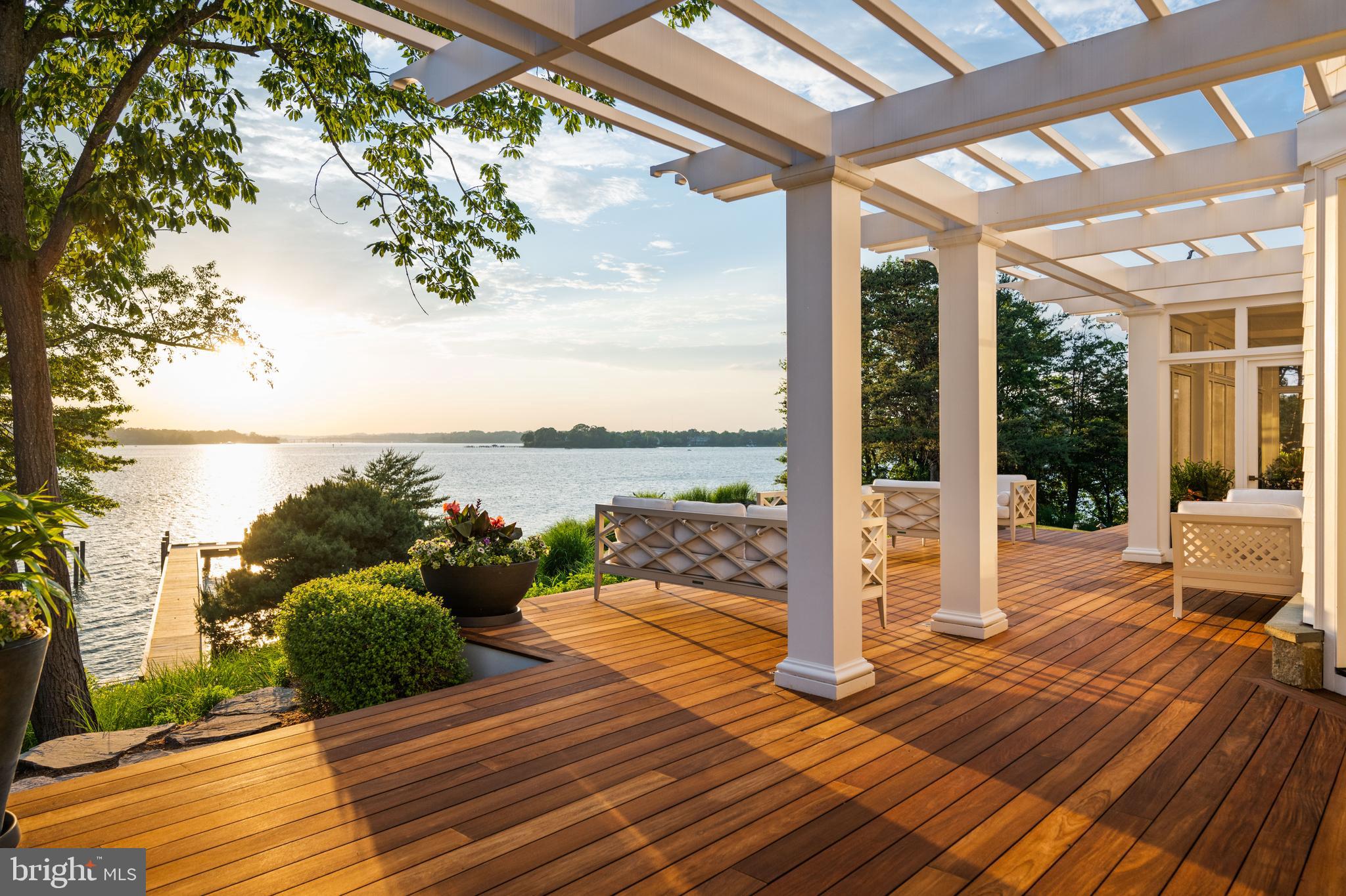 3344 Harness Creek Road Annapolis, MD 21403 - Photo 14 of 50 Ipe decking & pergola overlooking the South River