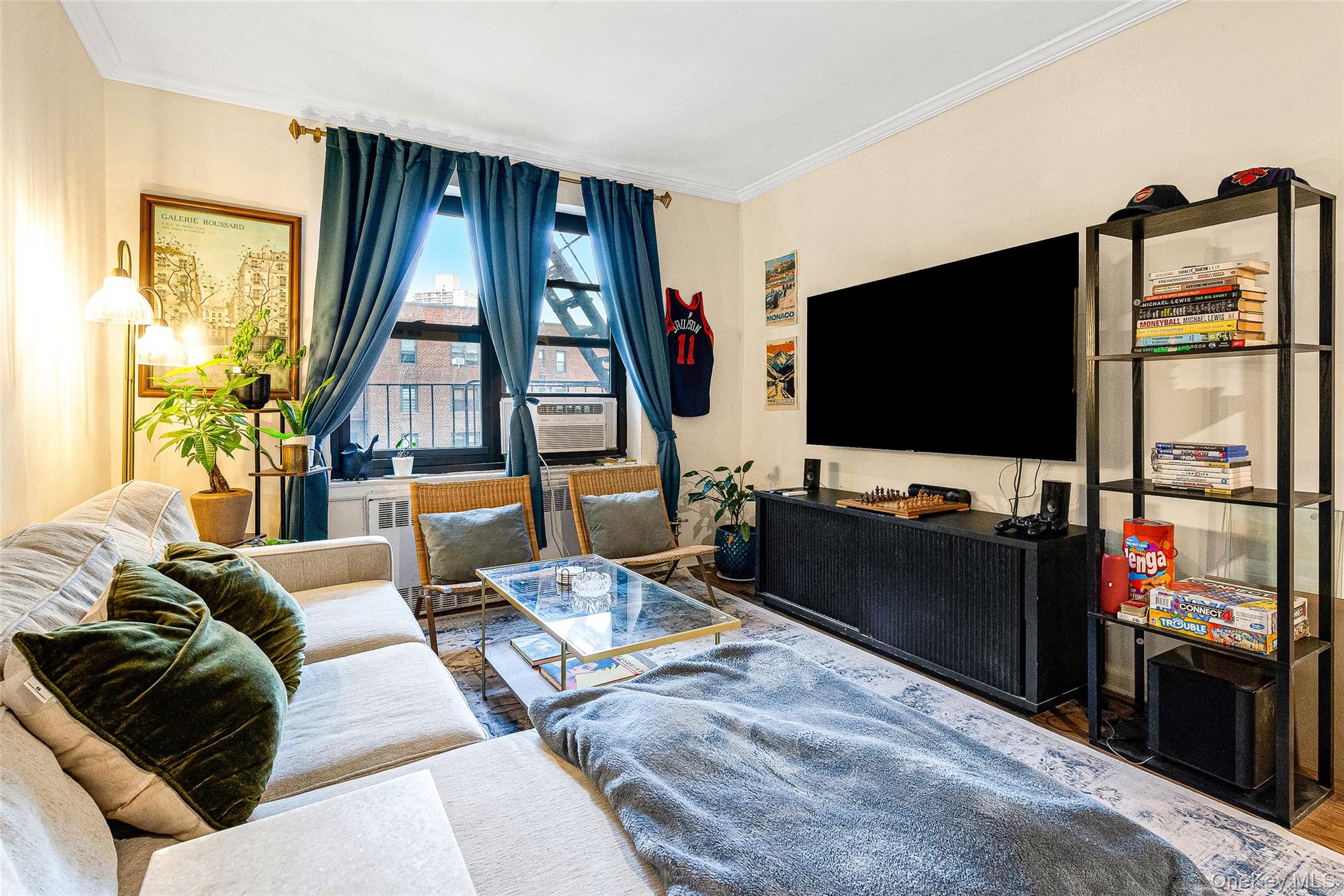 100-11 67th Road, Unit 508 Queens, NY 11375 - Photo 16 of 24 a living room with furniture and a flat screen tv
