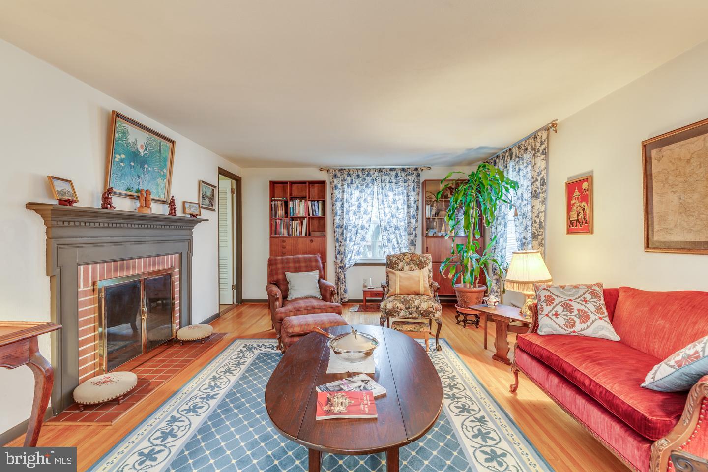 113 Pearl Croft Road Cherry Hill, NJ 08034 - Photo 7 of 38 Living Room with Fireplace