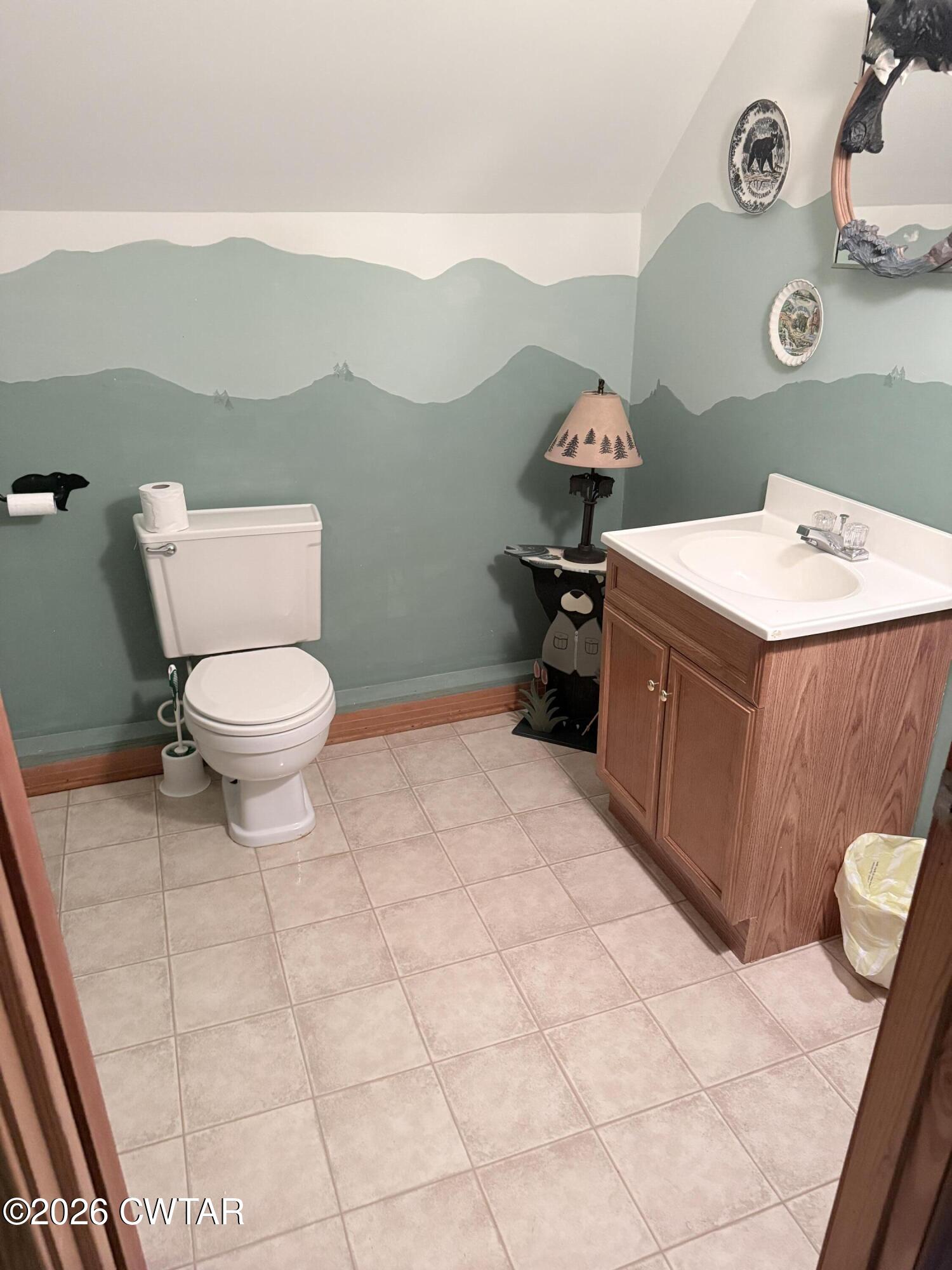 1060 Lost Creek Boat Dock Road Decaturville, TN 38329 - Photo 40 of 40 a bathroom with a sink a toilet and a vanity