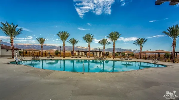 a building outdoor space with patio furniture