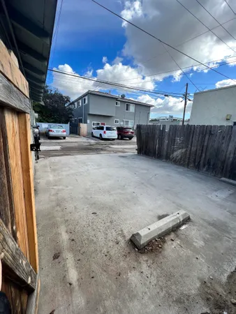 a view of a garage with furniture