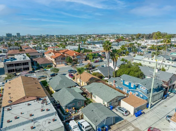 an aerial view of a city