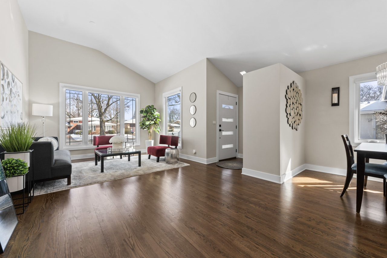 5 East Sunset Road Mount Prospect, IL 60056 - Photo 6 of 46 a living room with furniture and a wooden floor