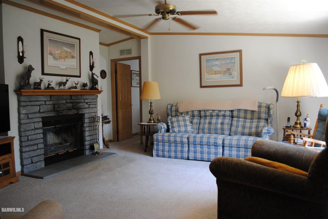 8676 West Diggin Hill Road Hanover, IL 61041 - Photo 6 of 25 a living room with furniture and a fireplace