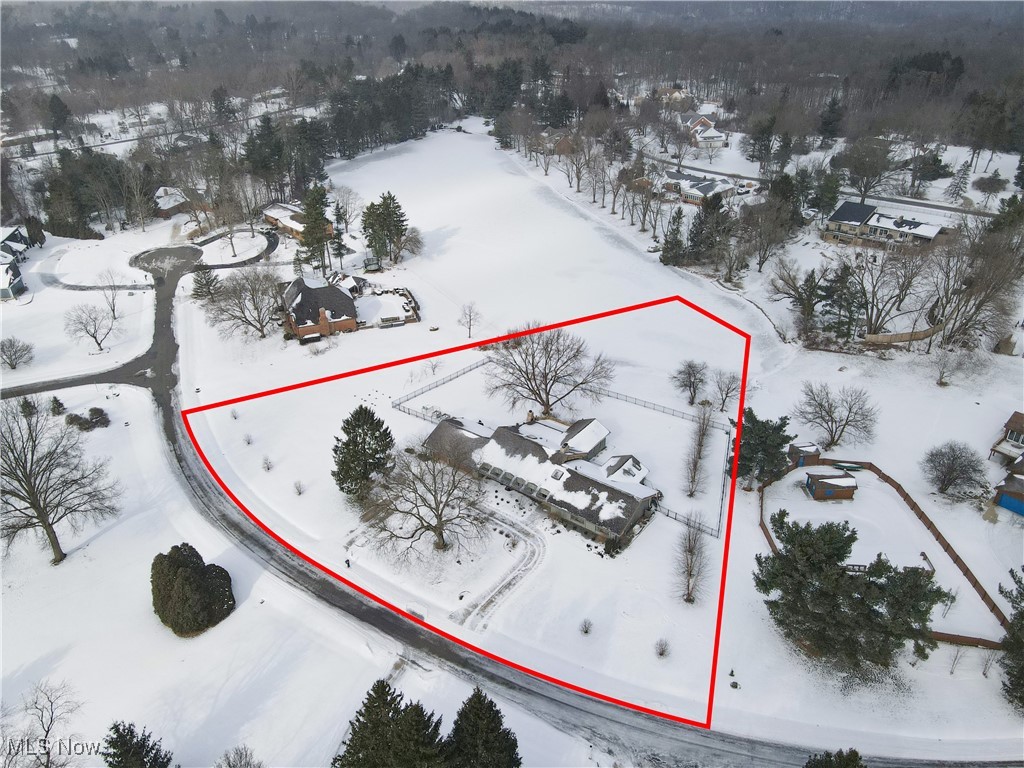 1094 San Raphael Drive Akron, OH 44333 - Photo 50 of 50 Snowy aerial view featuring property parcel outlined