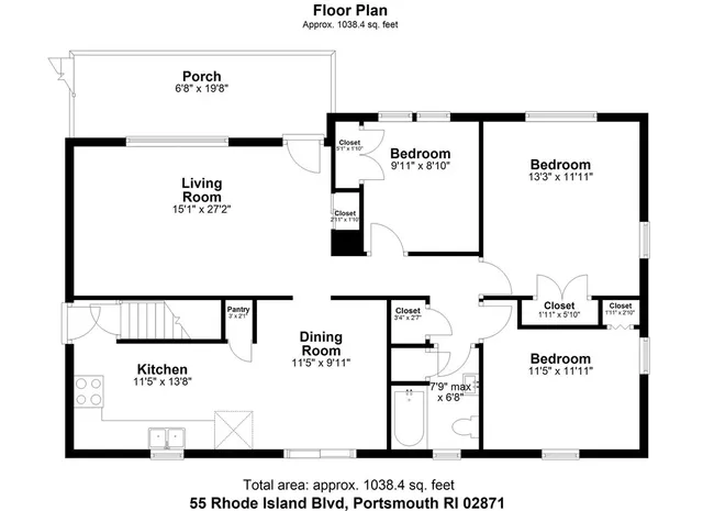 $610,000 | 55 Rhode Island Boulevard, Portsmouth, RI 02871