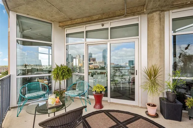 a city view with tall buildings