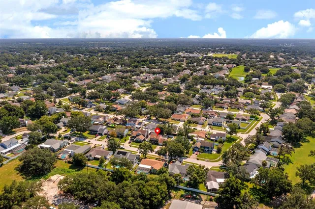 an aerial view of multiple house