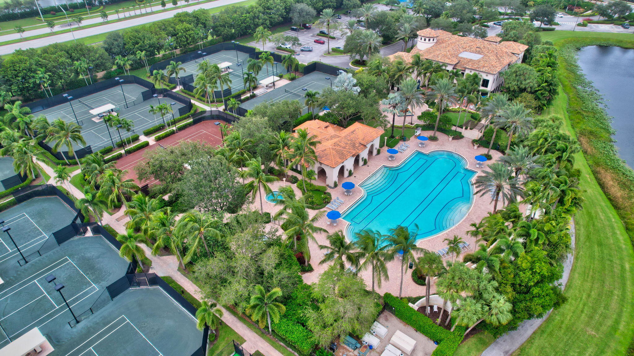 17728 Villa Club Way Boca Raton, FL 33496 - Photo 28 of 36 an aerial view of a house with a yard and outdoor seating