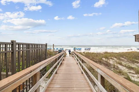 a view of balcony with ocean