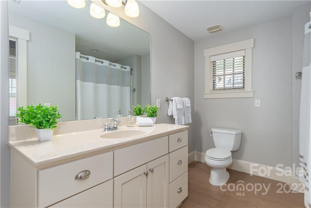 7 Fitzgerald Road Black Mountain, NC 28711 - Photo 18 of 23 a bathroom with a sink a toilet and mirror
