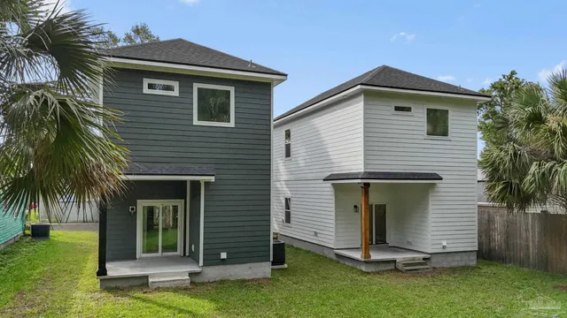 front view of a house with a yard