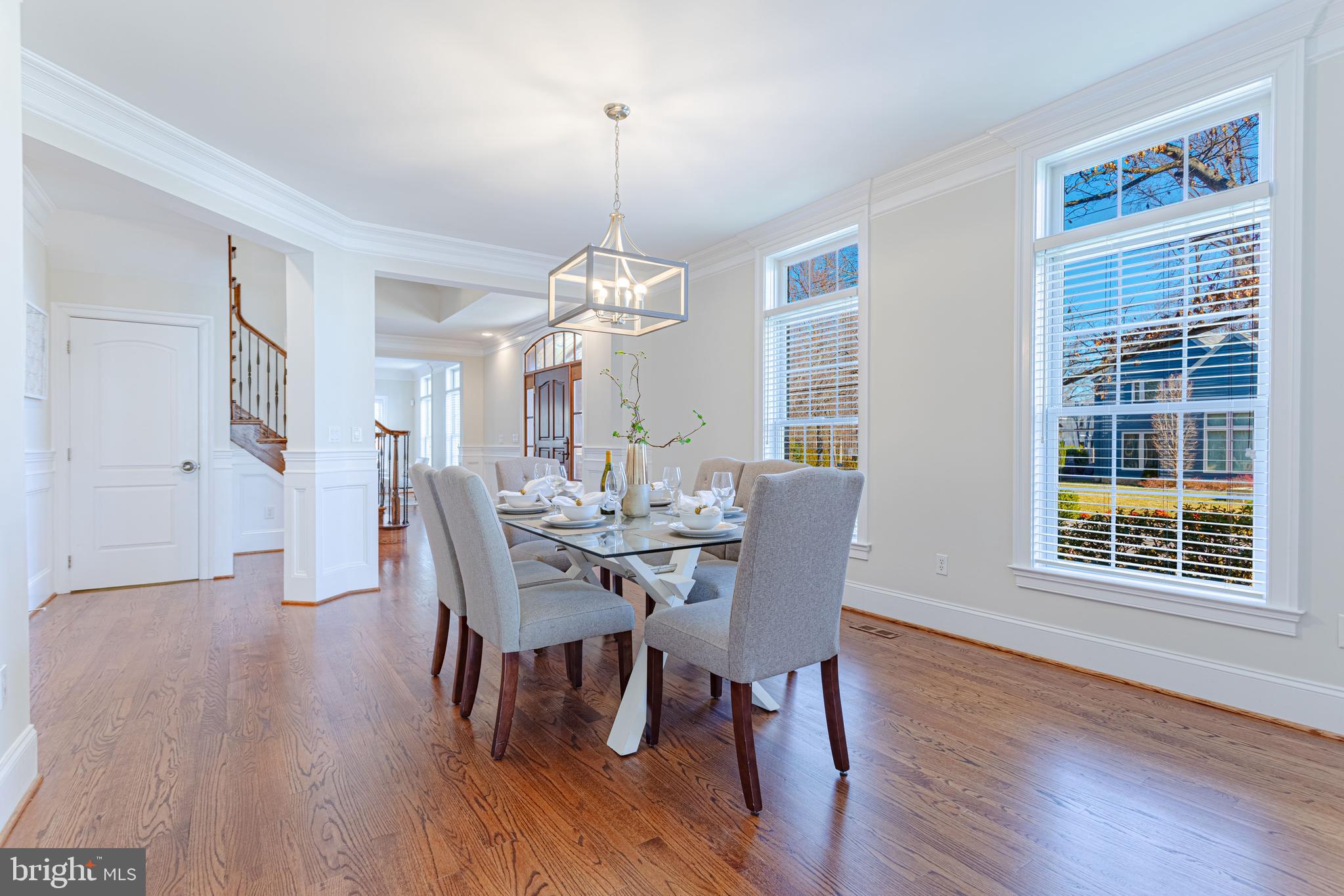 1206 Summit Road McLean, VA 22101 - Photo 9 of 45 a view of a dining room with furniture wooden floor and chandelier