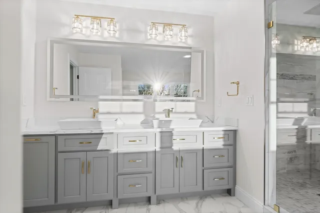 a white bath tub sitting in a bathroom