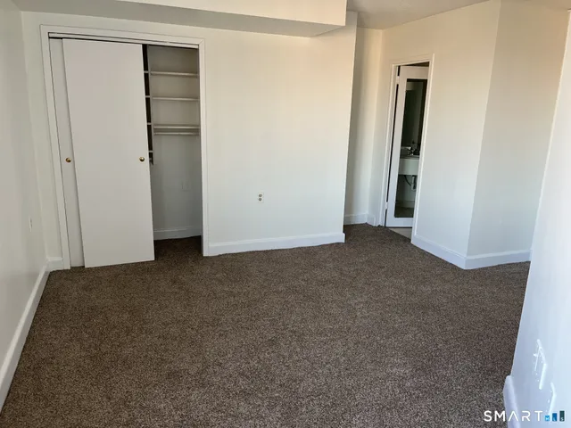 an empty room with closet