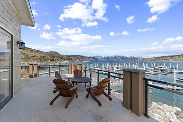 a view of a terrace with sitting area
