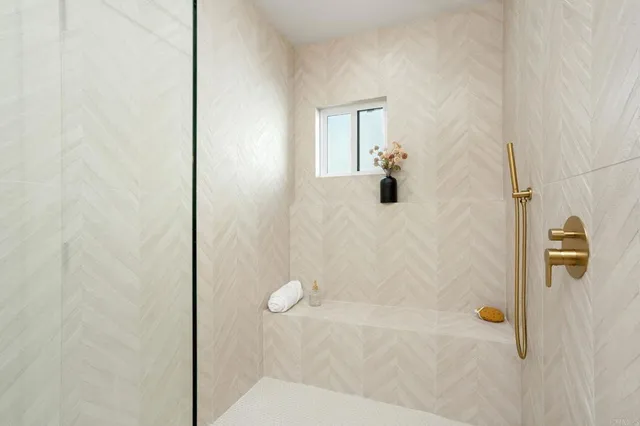 a bathroom with a shower