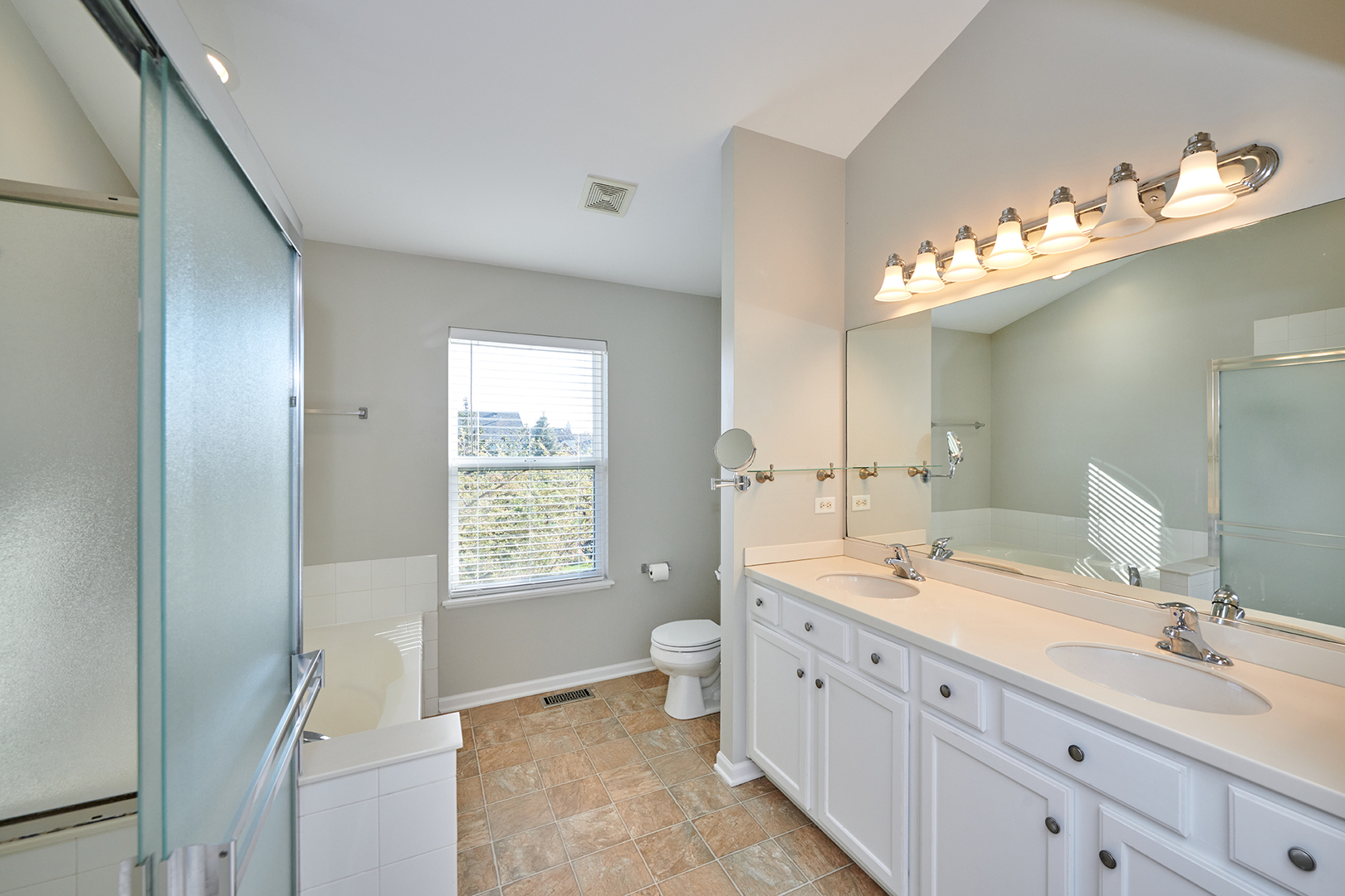 312 Shelbourne Road Volo, IL 60073 - Photo 20 of 54 a spacious bathroom with double sink a mirror and a toilet
