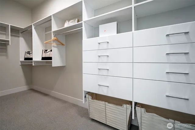 a view of an empty walk in closet