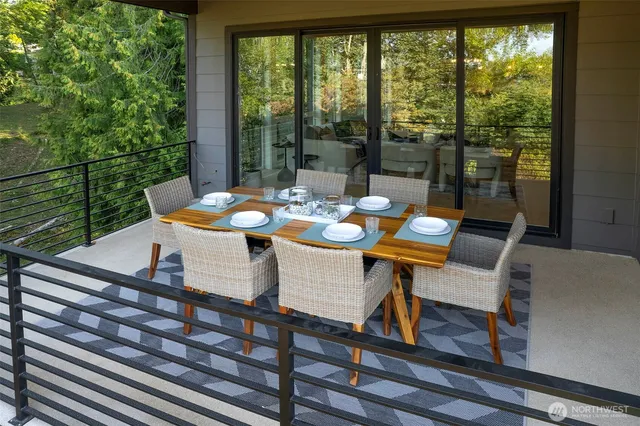 a outdoor view with a sitting space