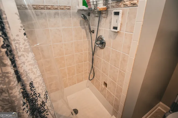 a bathroom with a shower