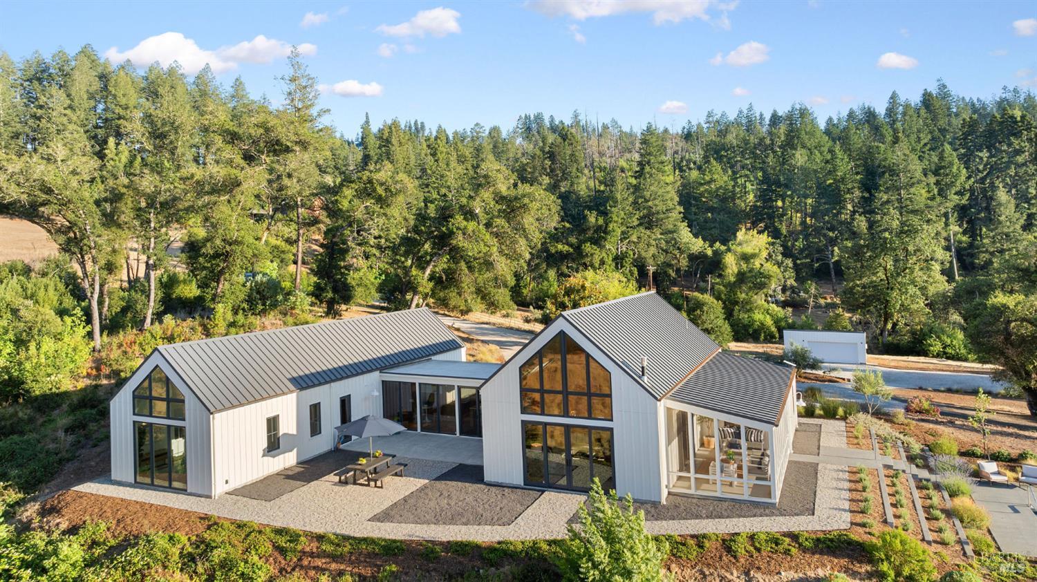 18907 Highway 128 Calistoga, CA 94515 - Photo 34 of 46 aerial view of a house with a yard