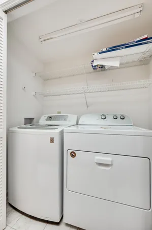 a close up view of washer and dryer