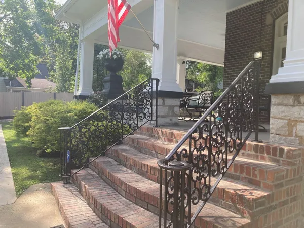 a view of stairs and patio