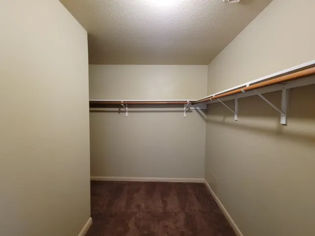 a view of an empty walk in closet