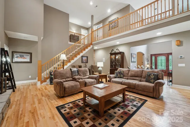 a living room with furniture