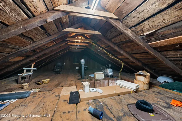 a view of a storage room with gym equipment
