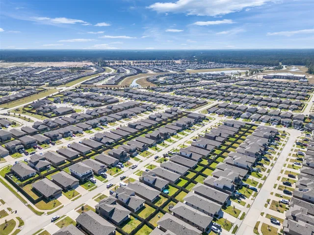 an aerial view of a city