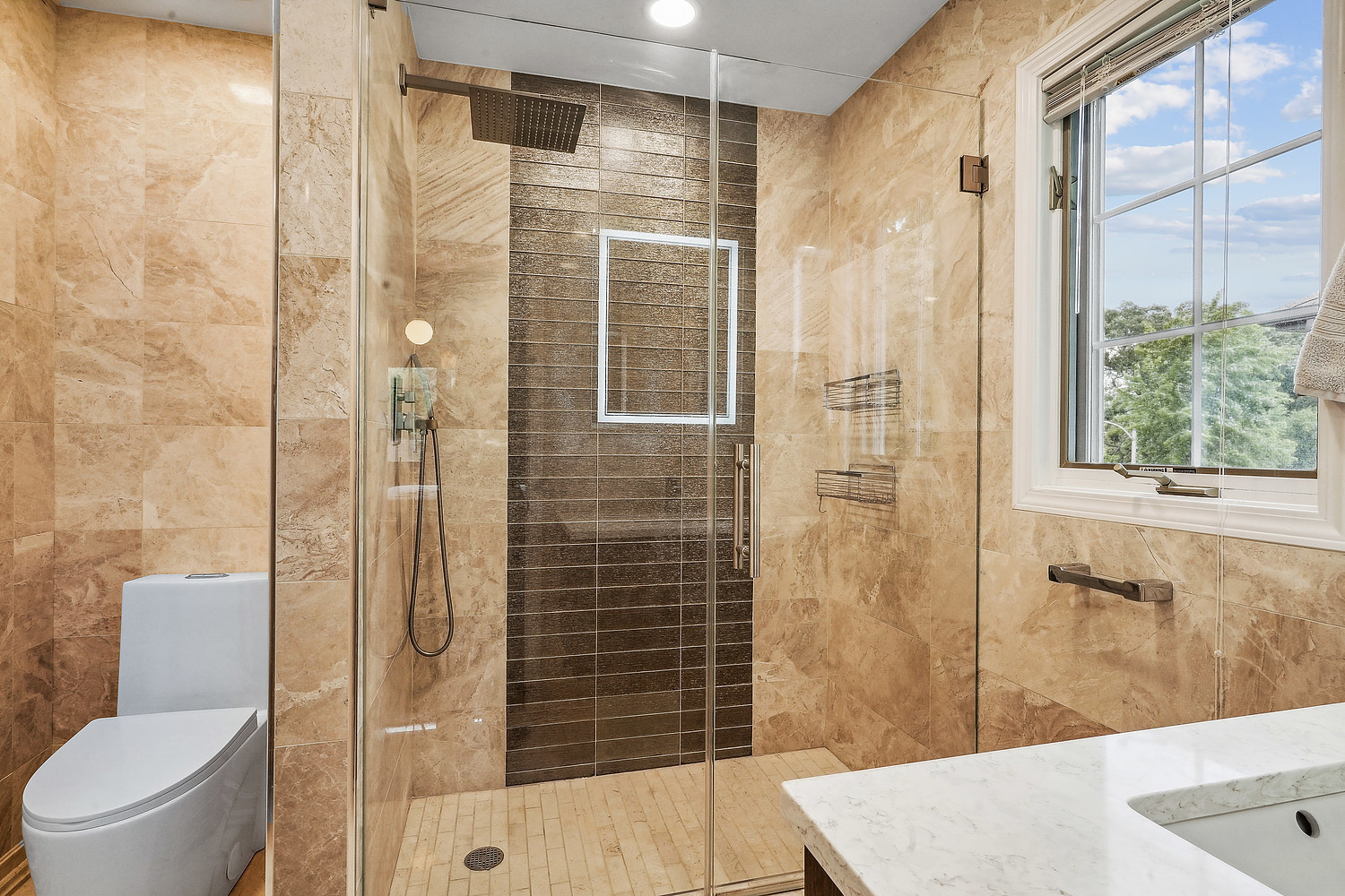 9033 Kearney Road Darien, IL 60561 - Photo 35 of 38 a bathroom with a shower and a toilet
