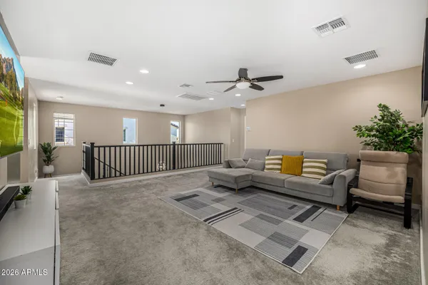 a living room with furniture