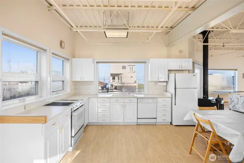 a car is parked in a garage