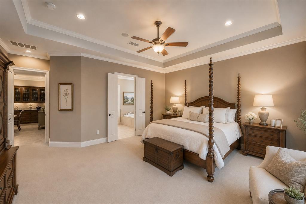 2726 Country Club Road Pantego, TX 76013 - Photo 13 of 23 a bedroom with a bed and ceiling fan
